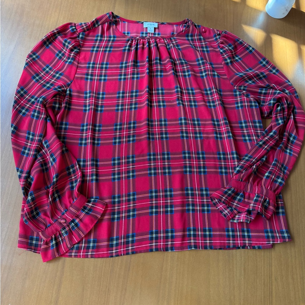 J. Crew  Vibrant‎ Plaid Blouse